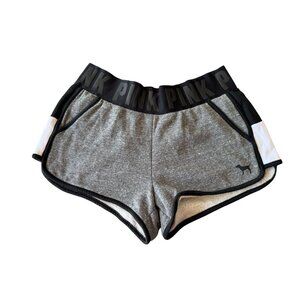 Pink Victorias Secret Womens Sports Shorts Gray Size Medium Polyester Blend